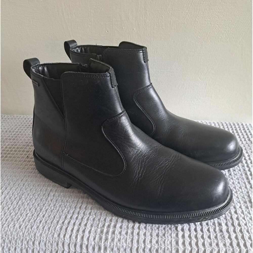 Dunham James Waterproof Black Leather Chelsea Dress Boots Mens 12 Thinsulate